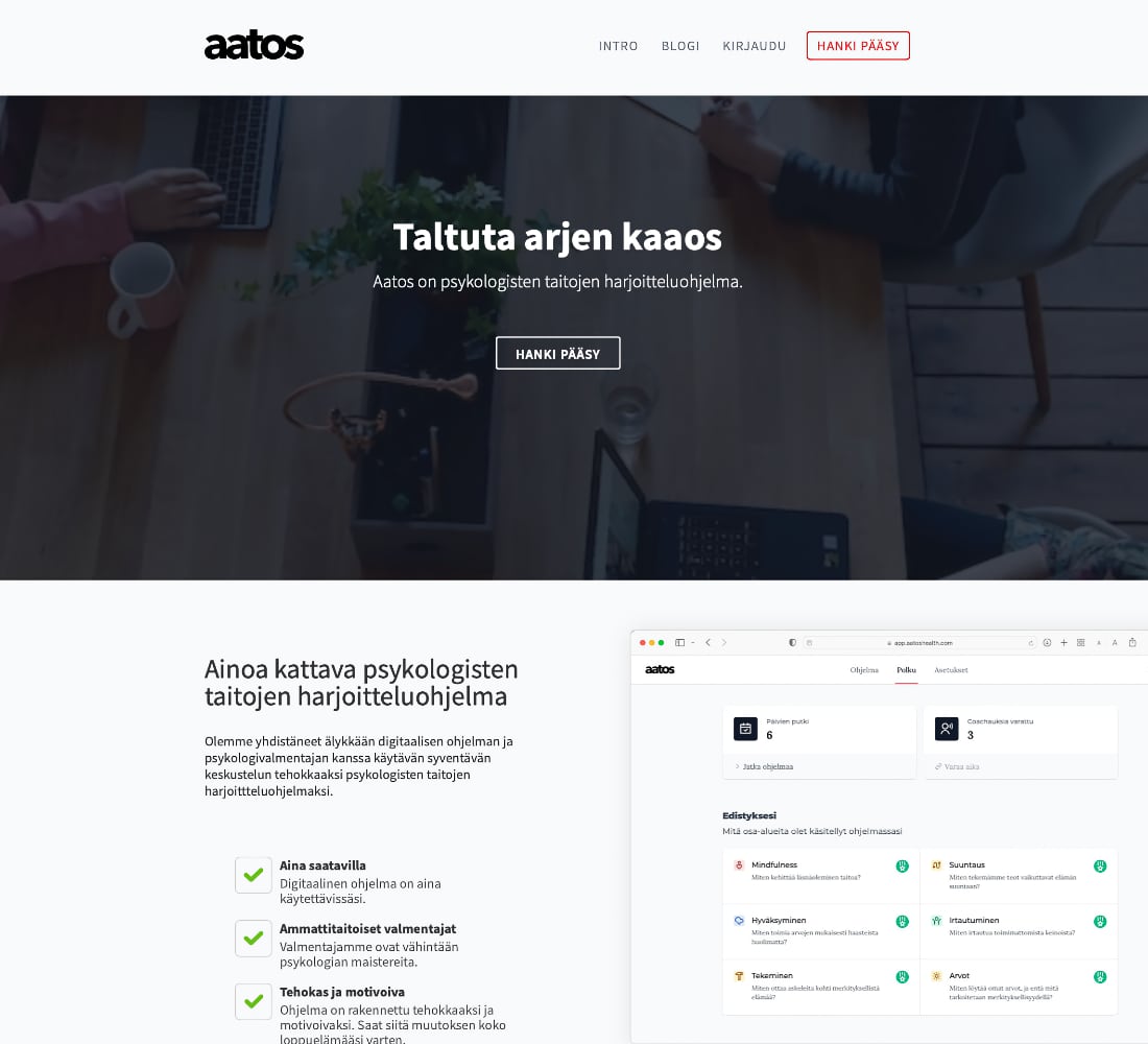 Aatos web page